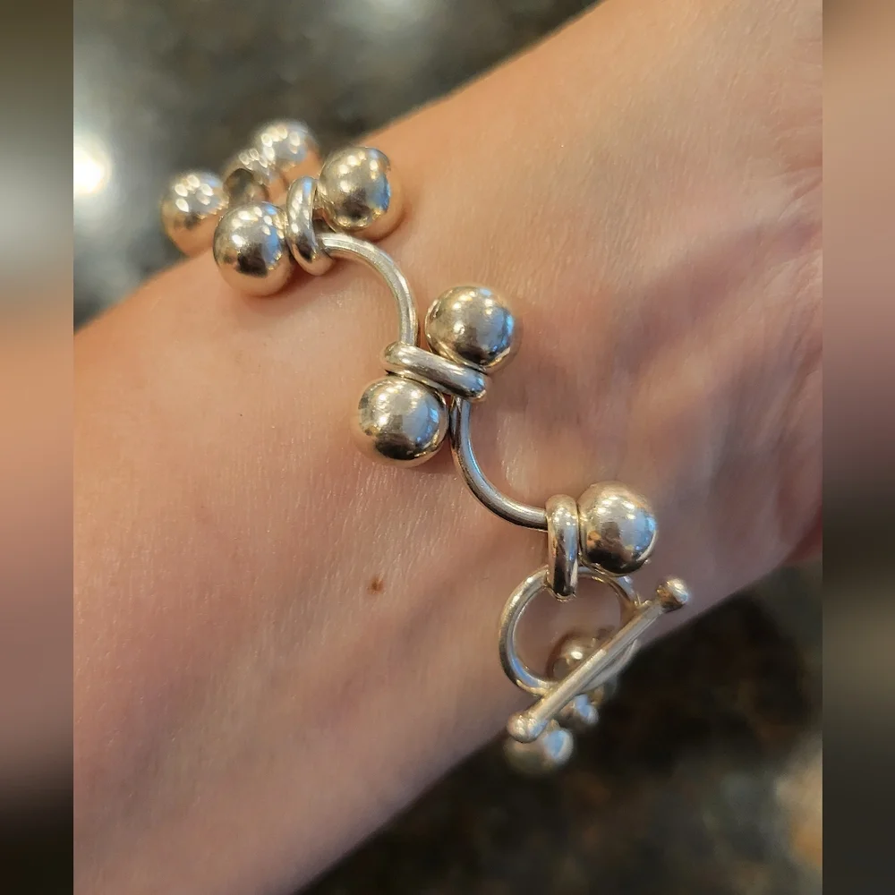 Vintage Silpada Bar Bead Baby DNA Link Bracelet - Picture 2 of 4